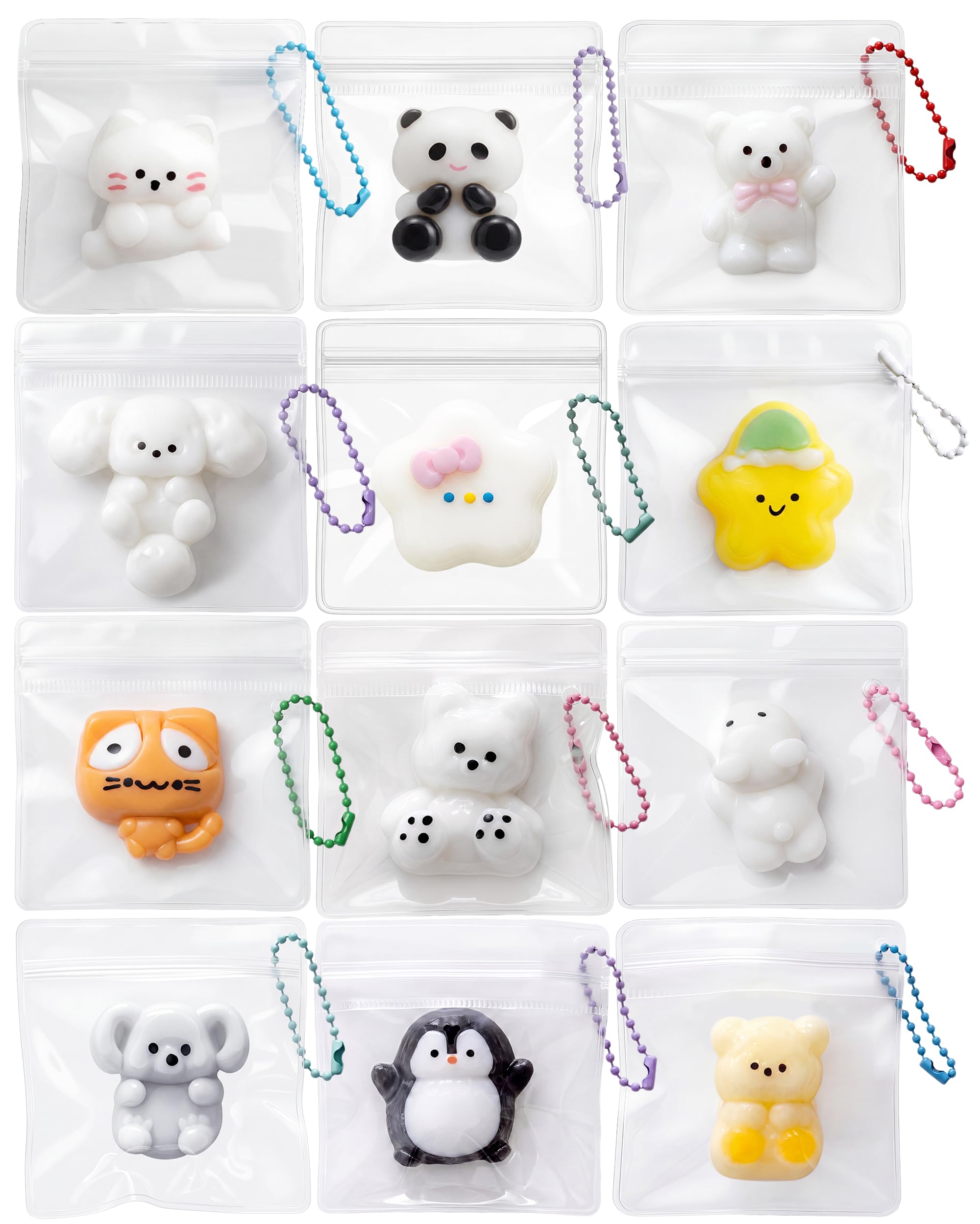 Amazon | CHALAN ミニ スクイーズ キーホルダー 12個セット ぷにぷに