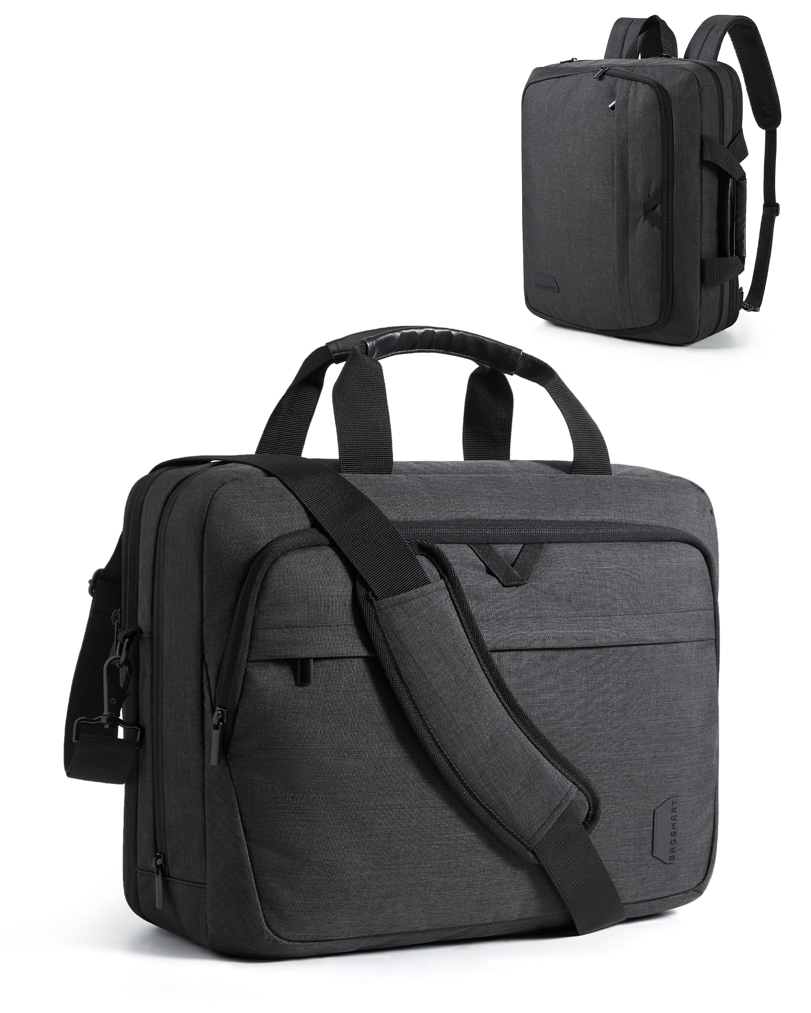 BAGSMART 17.3 Inch Laptop Bag Expandable Computer Bag Briefcase, Black — Amazon image 8