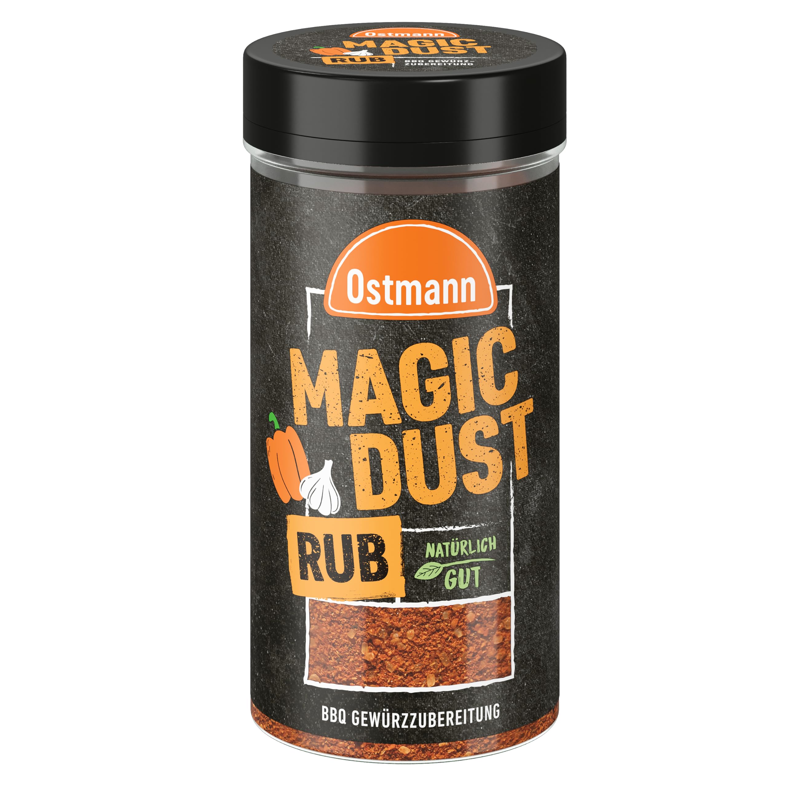 Ostmann Gewürze - Magic Dust | BBQ Rub Gewürzzubereitung | Trockenmarinade für Grillfleisch | Ideal zum Marinieren von Grillfleisch aller Arten | Vegan | 140 g im Streuer