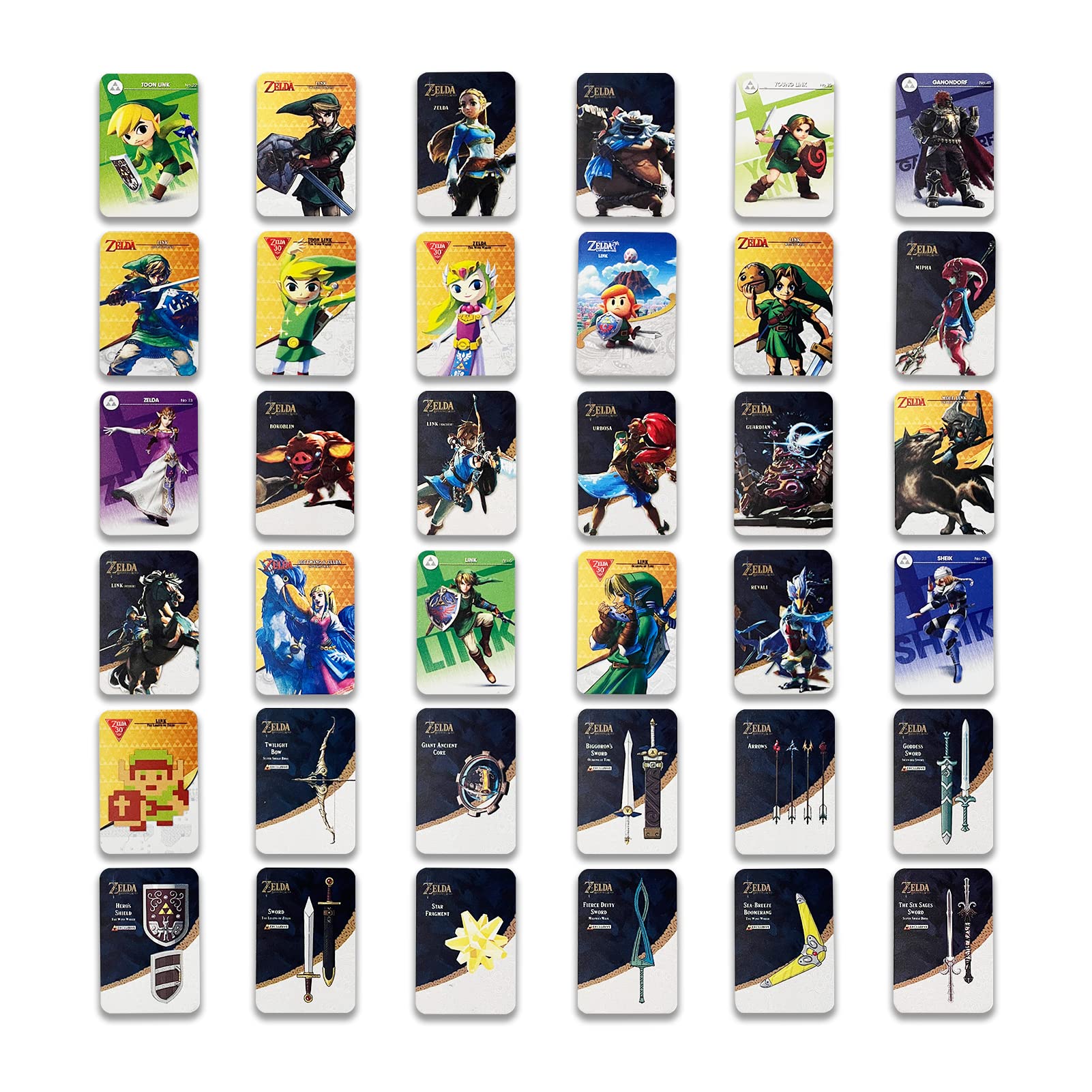 [Newest Version]36 Pcs BOTW Amibo NFC Cards for The Legend of Zelda Breath of The Wild Compatible with Switch/Switch Lite Wii U New 3DS