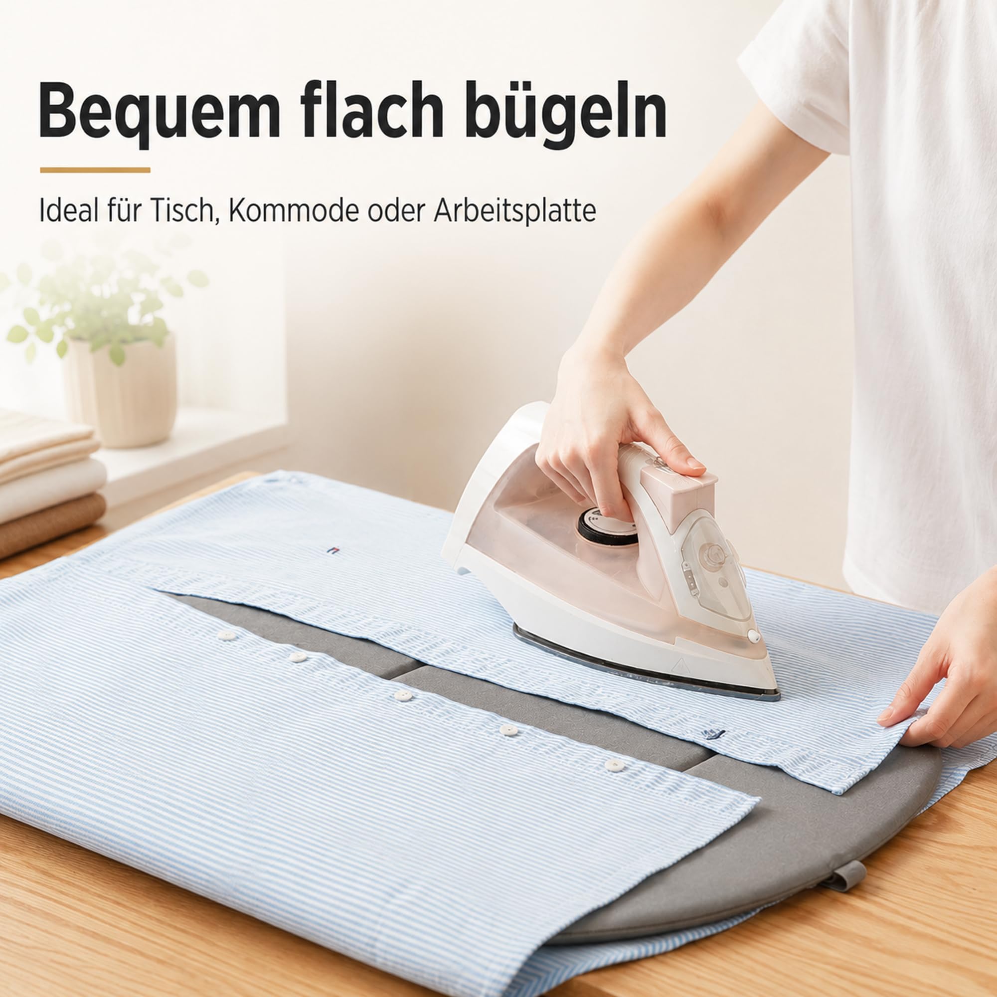 Faltbares Dampfbrett für Steamer und Dampfglätter, Hitzebeständiges Hänge-Bügelbrett für Kleidung, 360° Drehbarer Haken, Platzsparendes Bügelpad für Zuhause und Reise (91x41 cm, Grau)