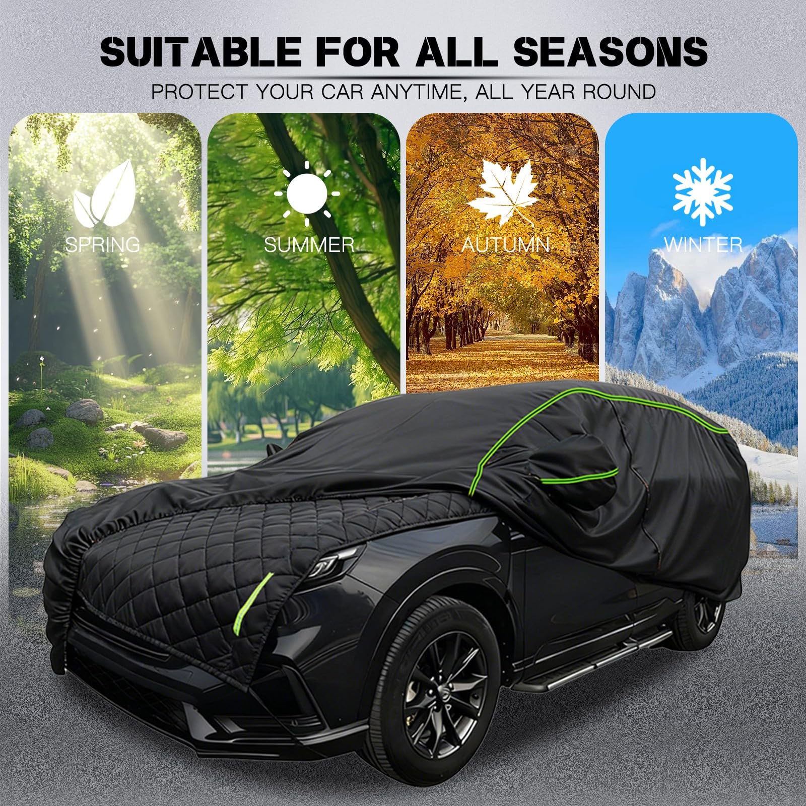 Anti-Hail Car Cover para Audi Q7 4M 2015–Present,Combinazione antigrandine multistrato ispessita 2 in 1, Engrosamiento,protección contra Granizo,Resistente a La Lluvia,La Nieve-fre564