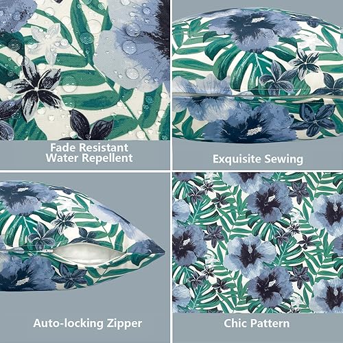 Miniatura 4 de LVTXIII Juego de 2 fundas de almohada para exteriores de 20 x 20 pulgadas, solo las fundas modernas y cuadradas decorativas con bonito patrón para