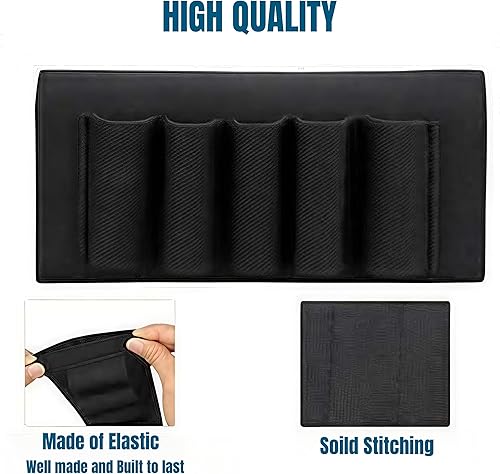 Miniatura 6 de Rifle Caza Táctica Escopeta Bolsas 5 Cartuchos A Tope Stock Shell Holder Tela Elástica Munición Portador Bolsa