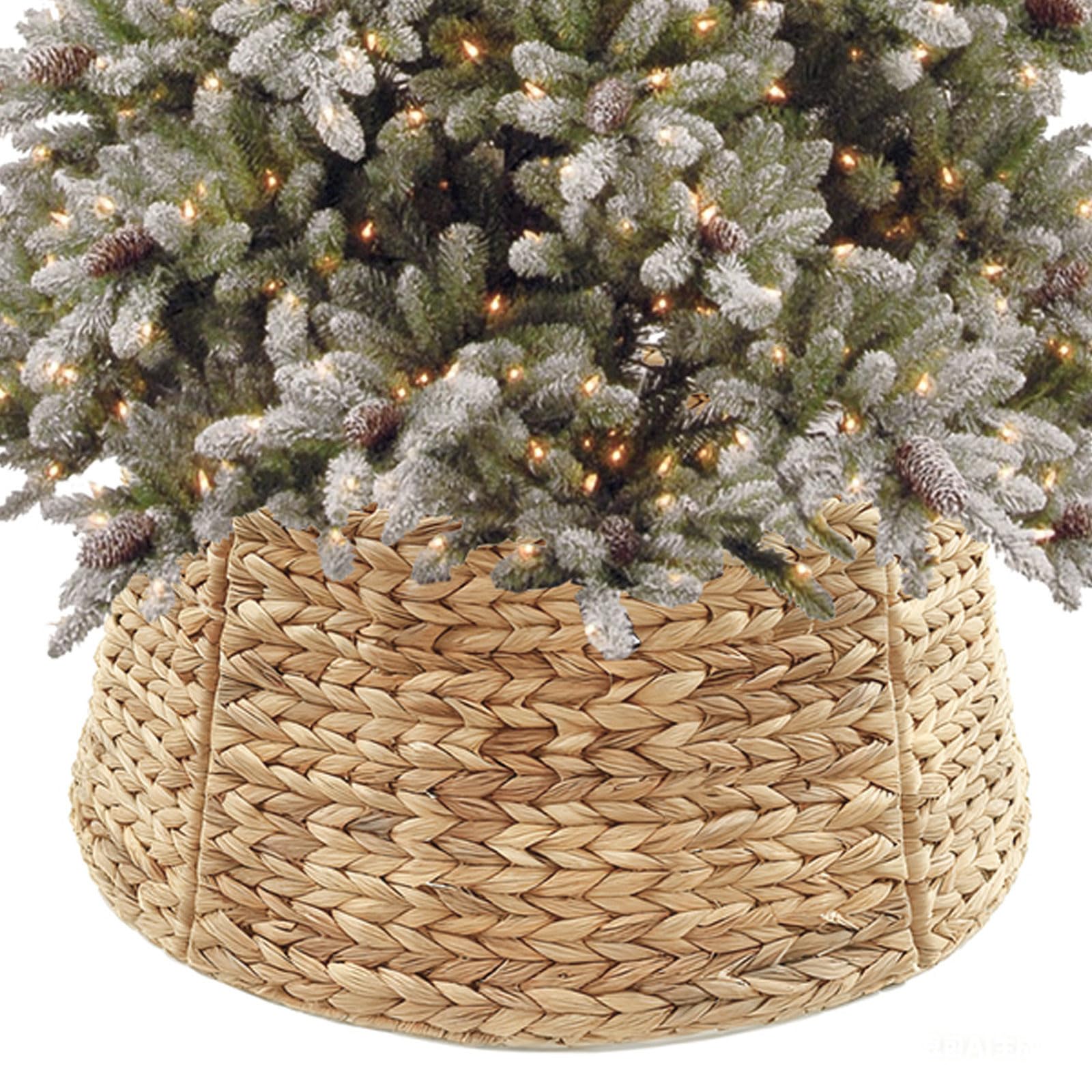 Weihnachtsbaum Korb aus Rattan, Ø 70 cm - Baumrock/Weihnachtsbaumring/Christmas Tree Collar/Weihnachtsbaumständer Abdeckung/Weihnachtsbaumkragen/Tannenbaum Umrandung/Weihnachtsbaum Fuss Verkleidung
