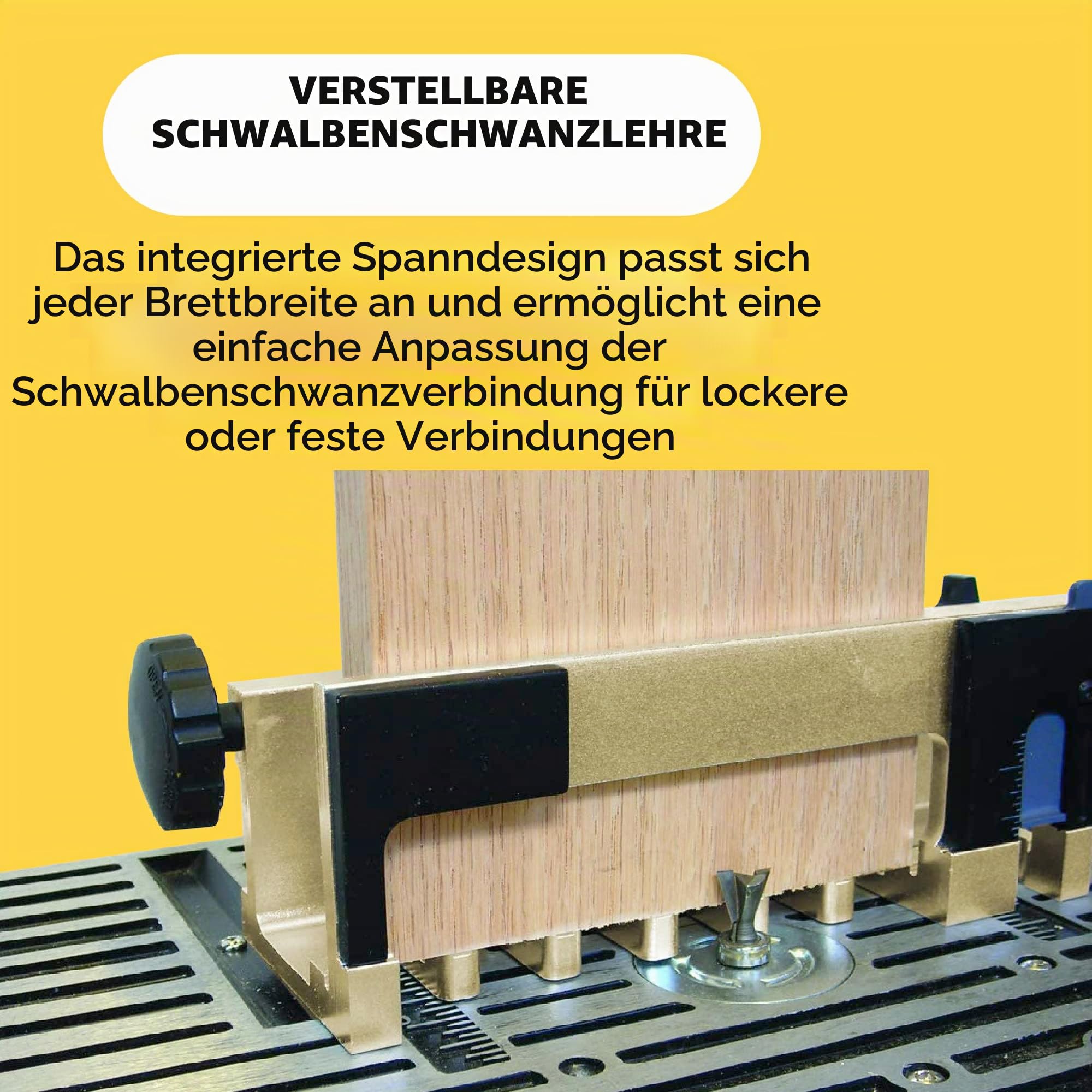 General Tools Holzverarbeitungs-Schwalbenschwanzschablone, 30,5 cm-Vorlagen-Set für Möbel- & Holzschrankherstellung, goldfarben