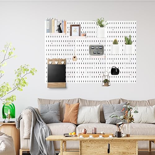 Miniatura 3 de FLONSA Kit de tablero de clavijas de 22 x 33 pulgadas, 6 tableros de clavijas y 21 accesorios, organizador de pared para el hogar, sala de