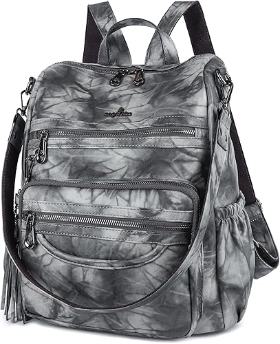 Miniatura 16 de Angel Kiss Mochilas y bolsos de mujer - mochilas casuales con cierre de piel sintética y bolsos de hombro 1-2black