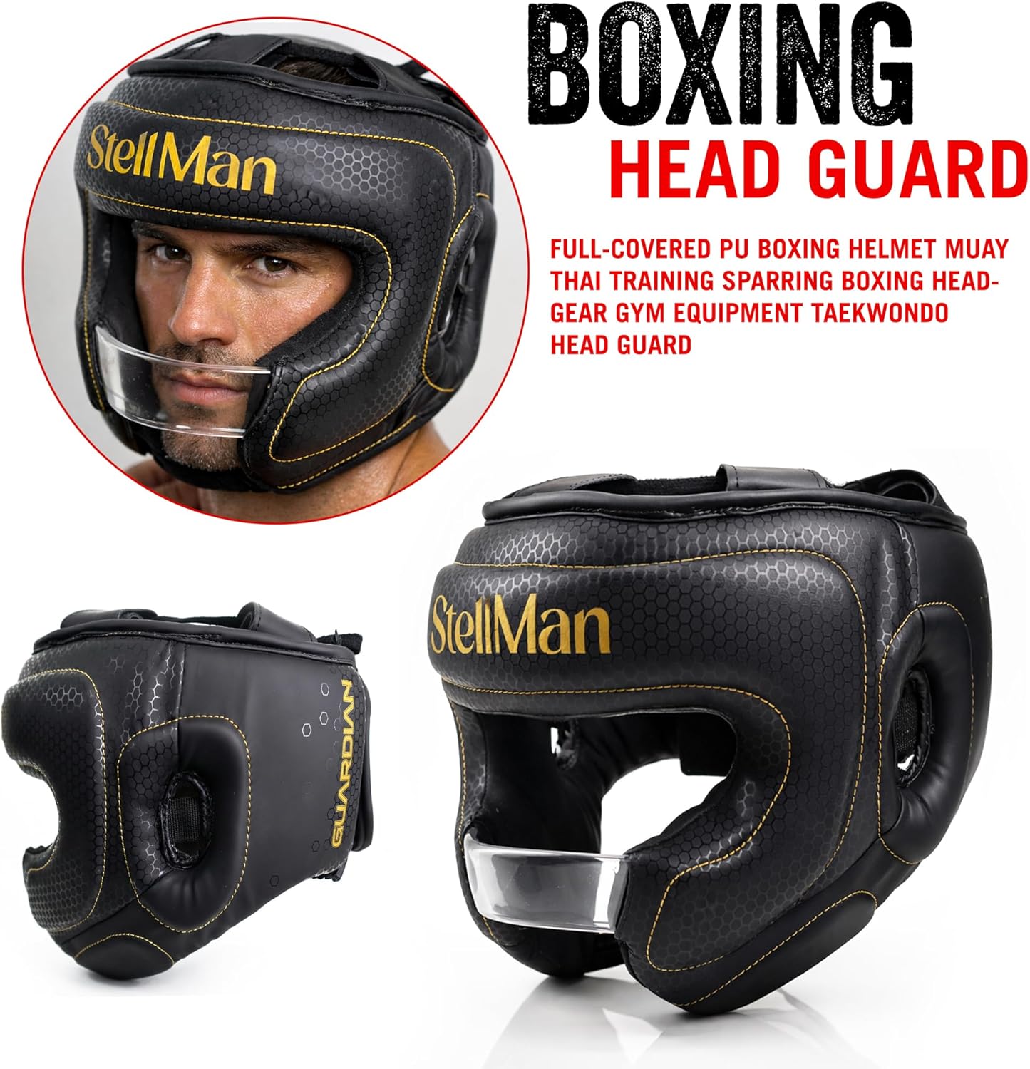 Boxing Headgear for MMA Training, Adjustable Padded Protective Helmet – Muay Thai, Kickboxing, Karate, Taekwondo & Martial Arts Sparring