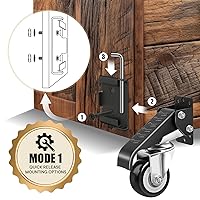 Vista 3 de SPACECARE Juego de ruedecitas para banco de trabajo, 600 lbs, ruedecitas robustas, de liberación rápida, 2 opciones de montaje, ruedecitas