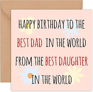Dad Birthday Cards - Funny - Dad Birthday Card - Birthday Card Dad - Happy Birthday Dad - from Son Daughter - 50th 60th 70th 75th Step -14cm