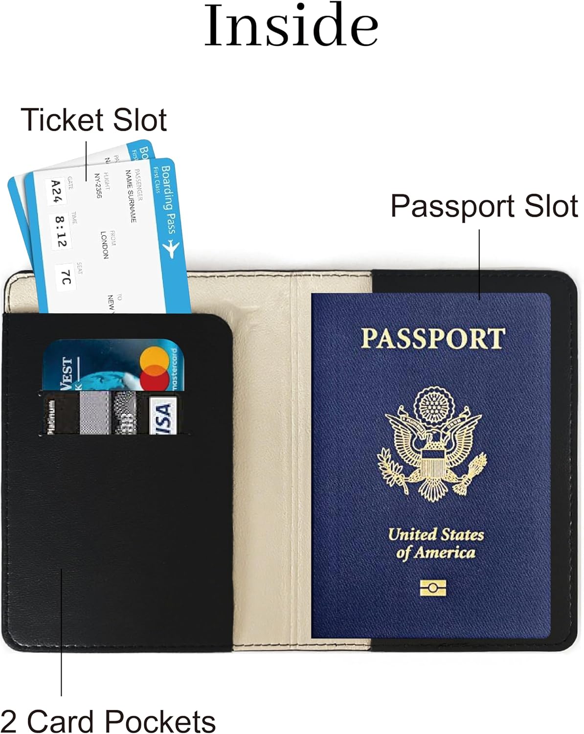 Passport Holder for Travel Essentials RFID Blocking PU Leather