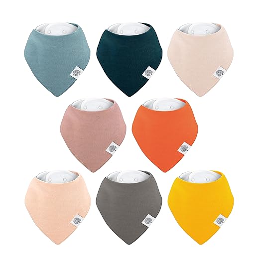 Parker Baby Bandana Drool Bibs – 8 Pack Baby Bibs for Boys, Girls, Unisex -"The Dune Set"