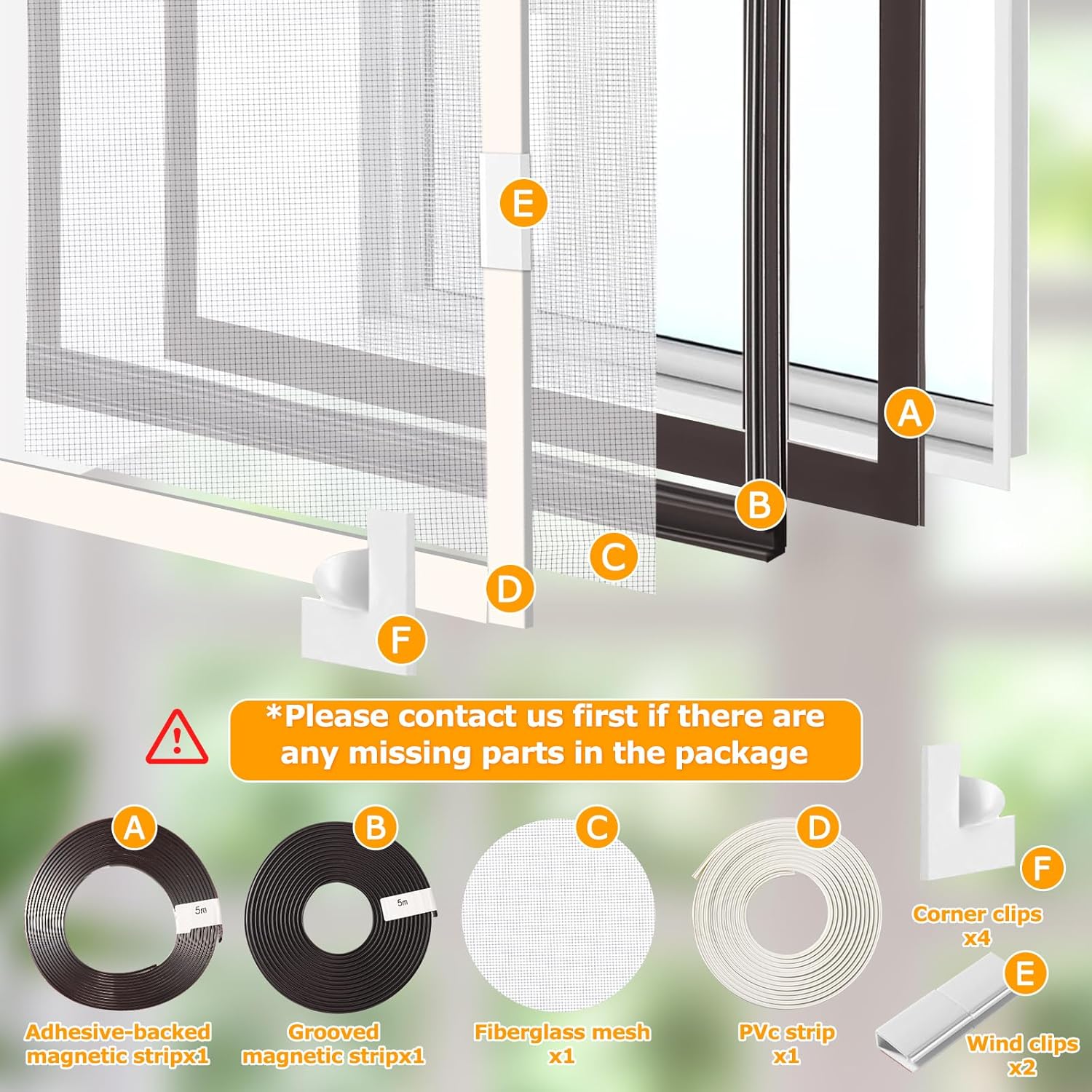 Adjustable DIY Magnetic Window Screen Max 59InchH x 39InchW with Innovative Magnetic Fastener, Fiberglass Fine Mesh, Window Mesh with Magnets