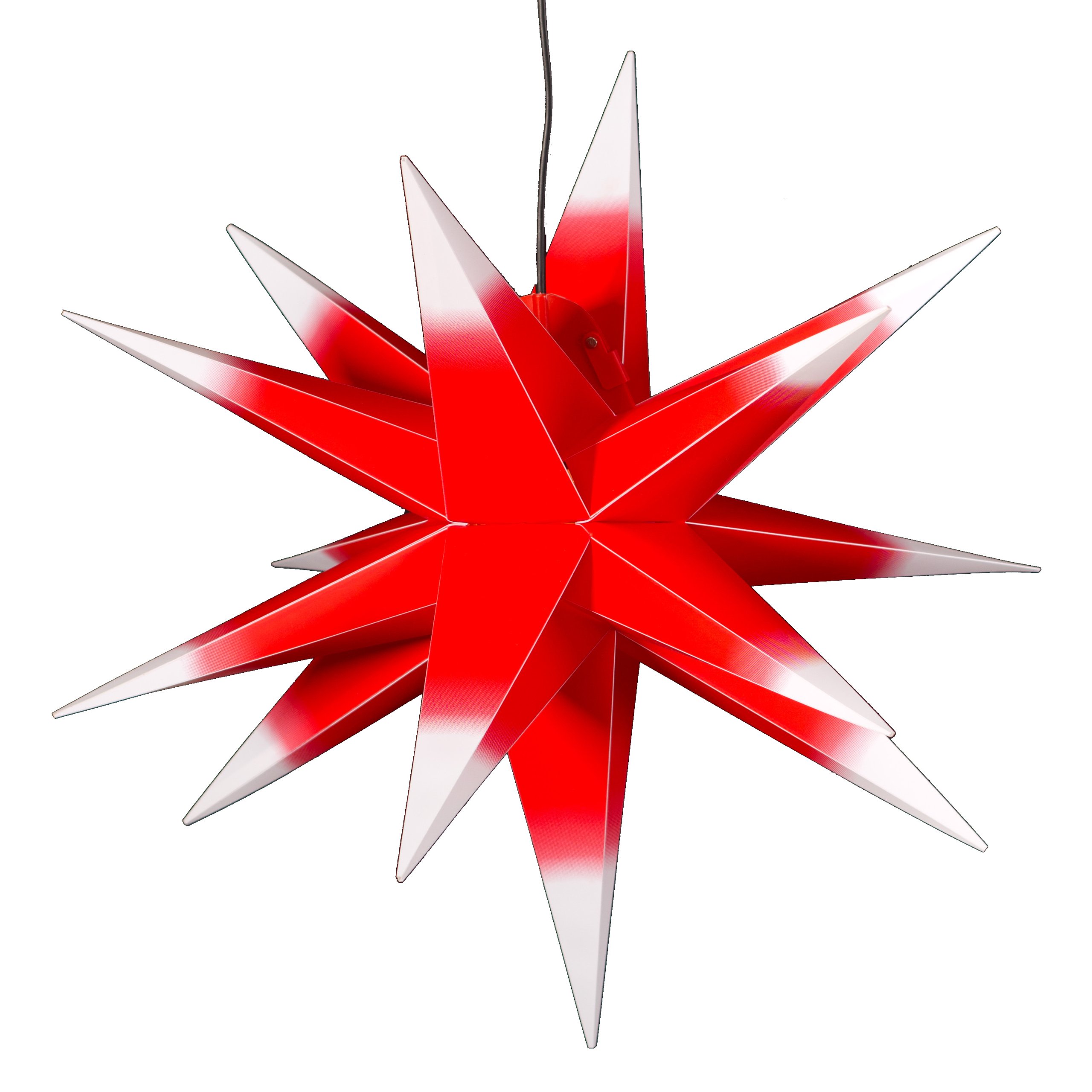 LED Auenstern rot mit weien Spitzen - beleuchteter Stern ca. 55 cm -  wetterfest und frostbestndig. Weihnachtsstern Leuchtstern Faltstern,  auswechselbar, kein Trafo ntig! : Amazon.de: Kche, Haushalt & Wohnen