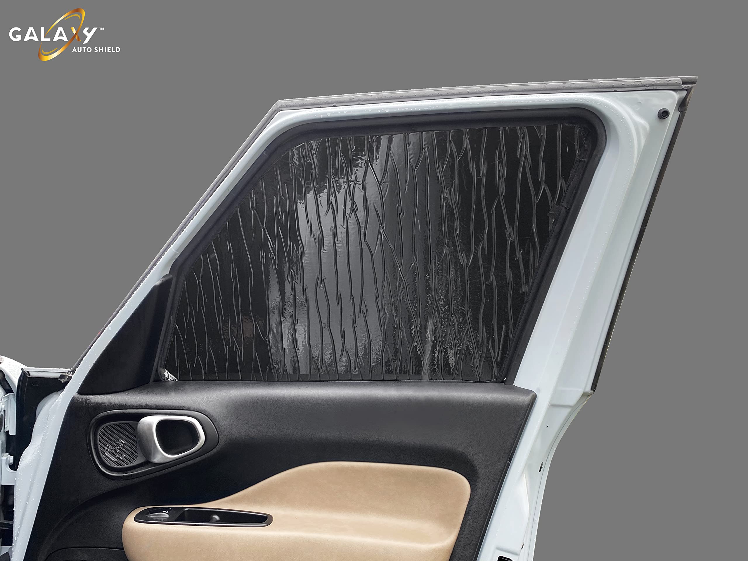 GalaxyAutoShield Custom Fit Front Side Sunshades (2pcs) for 2014 2015 2016 2017 2018 2019 2020 2021 Fiat 500L, Accessories UV Reflector Privacy Insulated Protection (Made in USA)