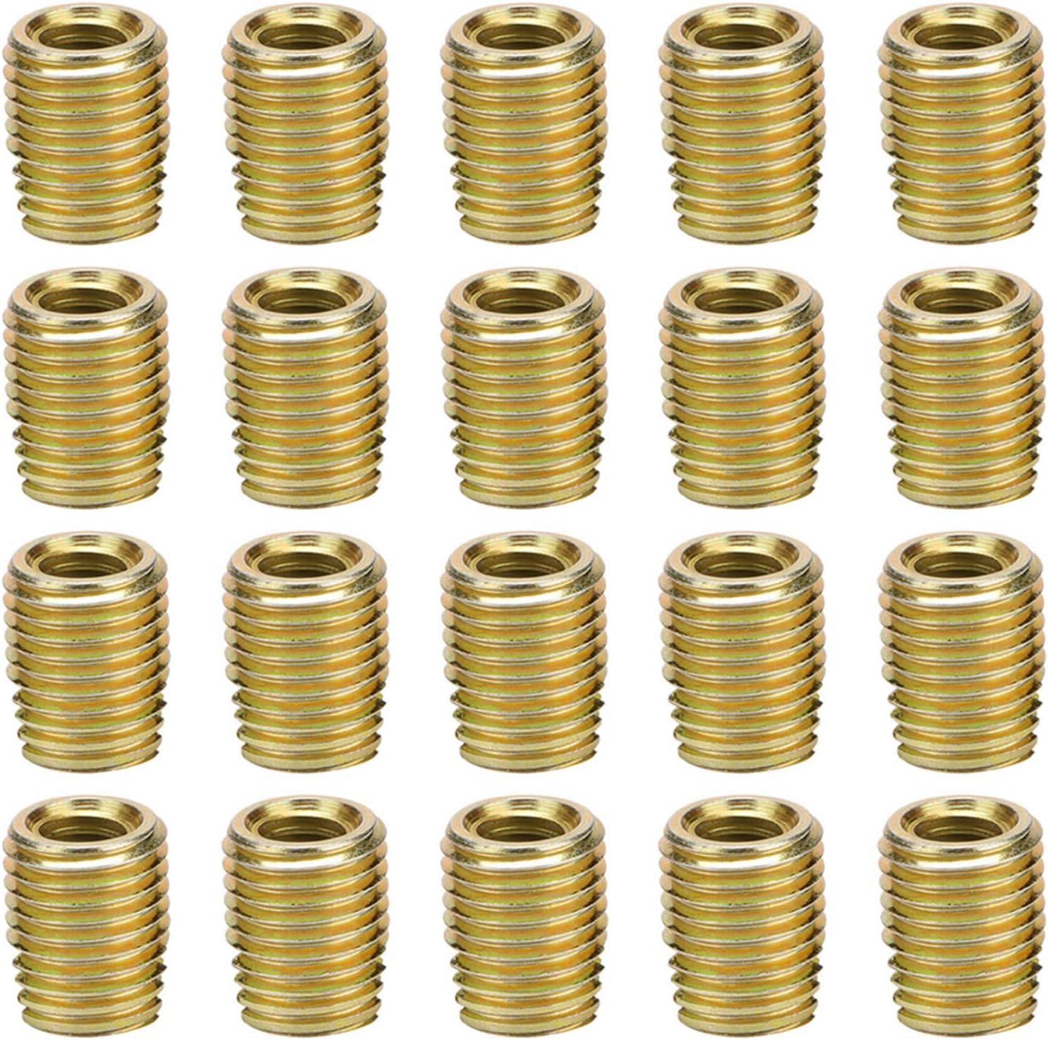Self Tapping Inserts, Thread Repair Insert and Helicoil Inserts 20Pcs, M3 x 0.5 Internal & M5 x 0.5 External Thread 6mm Length, High Carbon Steel for Motorcycle, Furniture & Appliance Maintenance