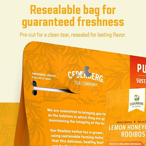 Miniatura 14 de Red Rooibos Tea 100 Bolsitas de té orgánico USDA - Naturalmente sin cafeína - Cederberg Tea Company
