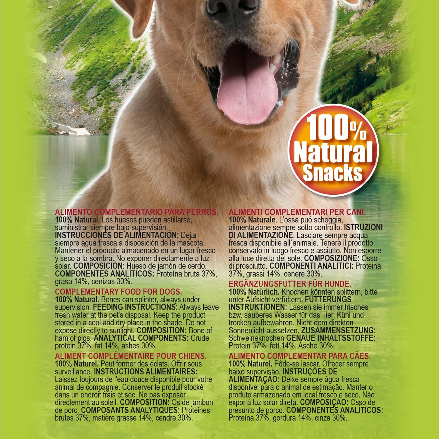 ARQUIVET Huesitos de jamón Serrano 3 Unidades - Snack de Cerdo 100% Natural para Perros - Hueso masticable - Chuches, golosinas, premios, recompensas - Mordedor Natural para Perros