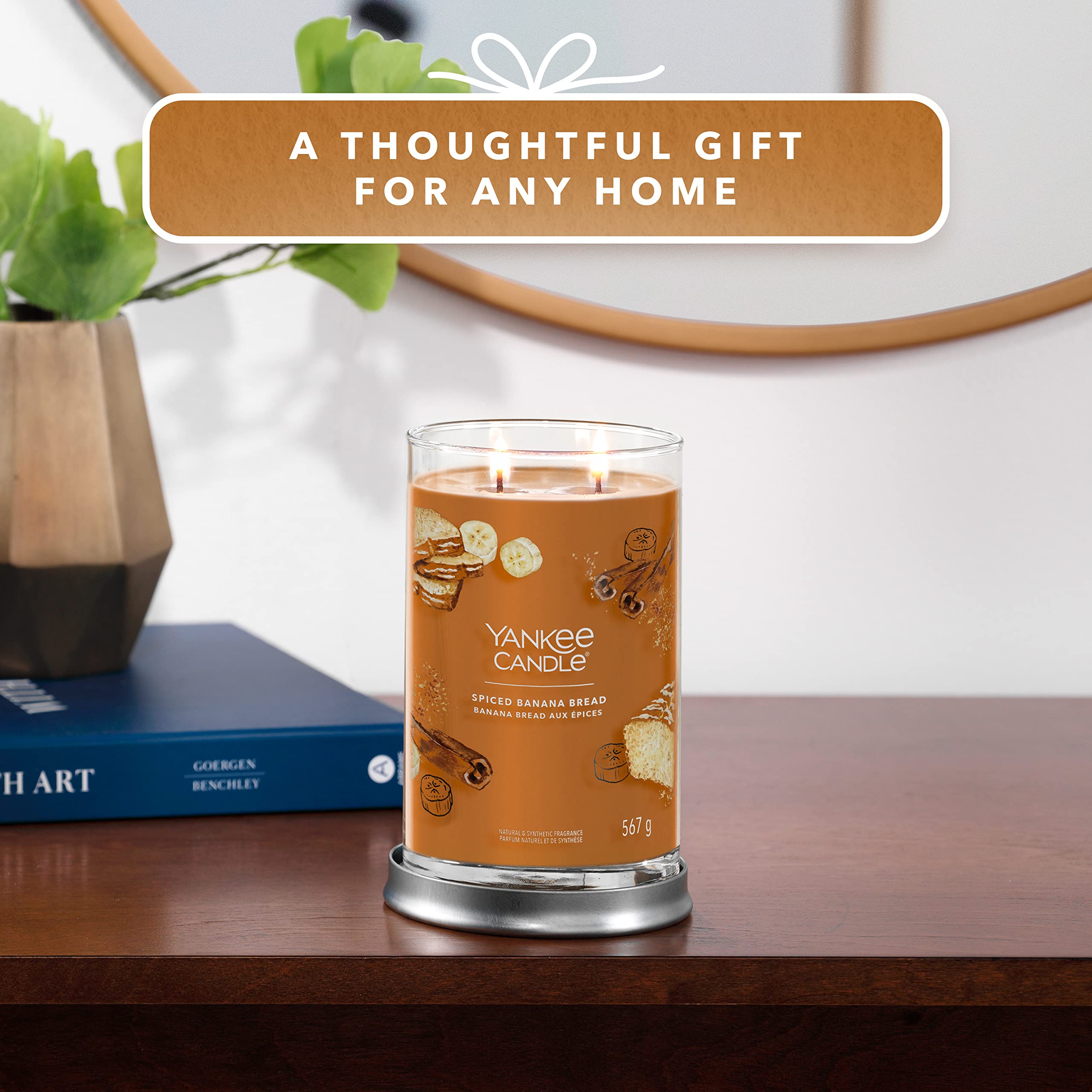 Yankee Candle Signature Duftkerze | große Tumbler-Kerze mit langer Brenndauer „Spiced Banana Bread“ | Soja-Wachs-Mix | Perfekte Geschenke für Frauen