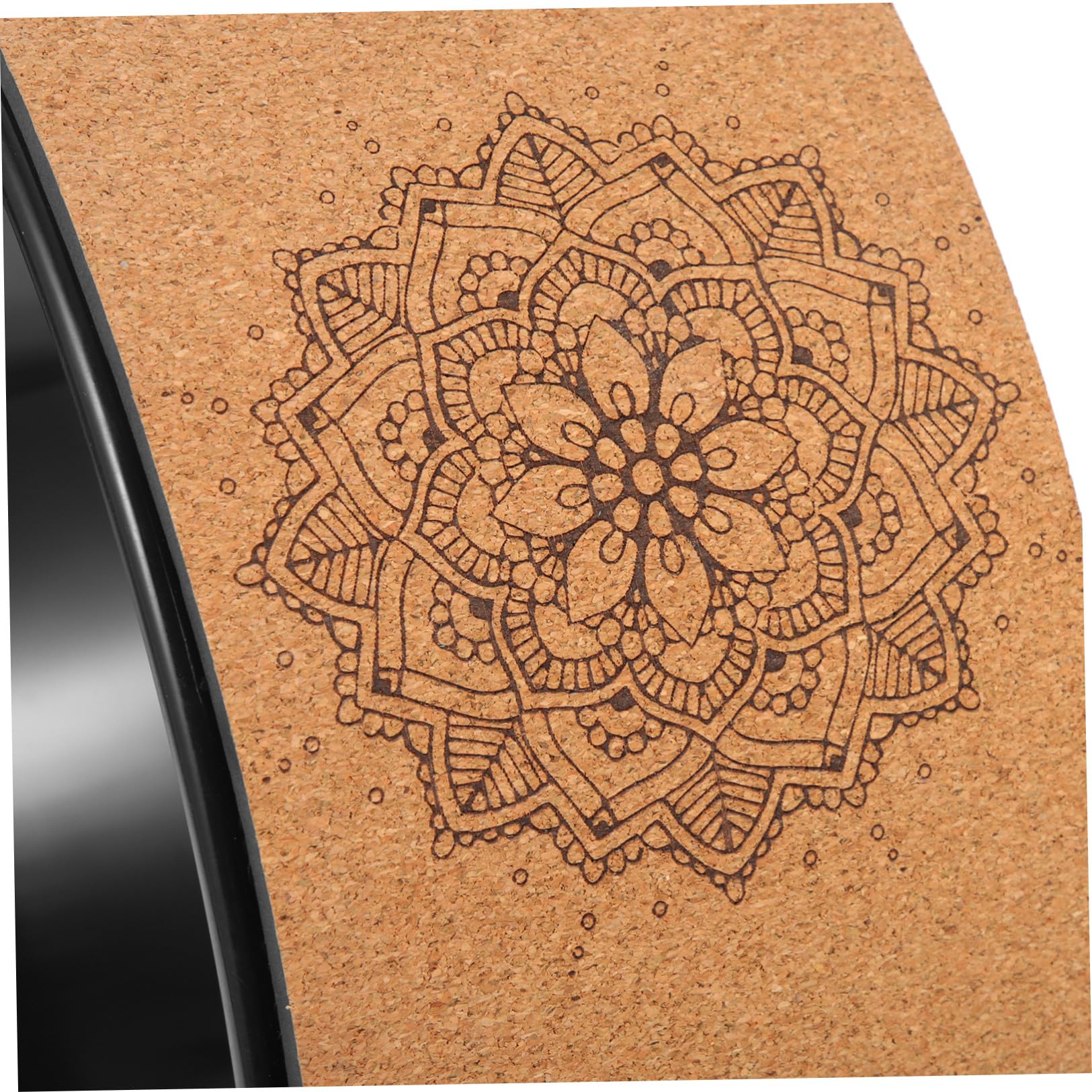 Healeved Rueda de Yoga de Corcho Antideslizante para Entrenamiento de Espalda, Práctica Rueda de Yoga Natural, Adecuado para Estiramientos y Pilates, Uso Doméstico y Deporte Fitness