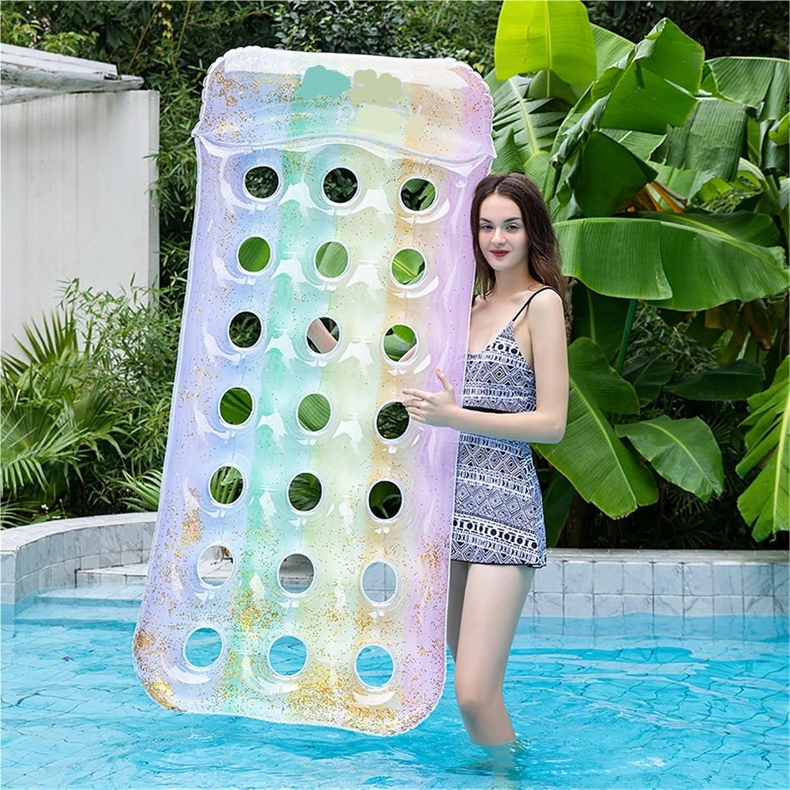 Materassino gonfiabile per piscina, materassino da piscina, galleggiante, zattera, lounge, amaca per acqua, tubo per anello da nuoto per adulti