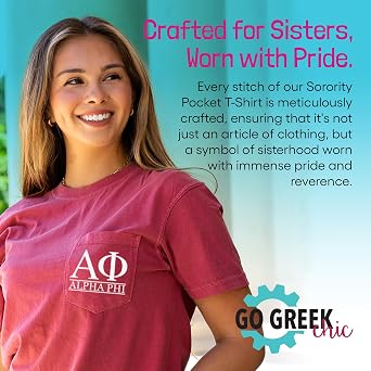 Alpha Delta Pi Script Letters Pocket Tee