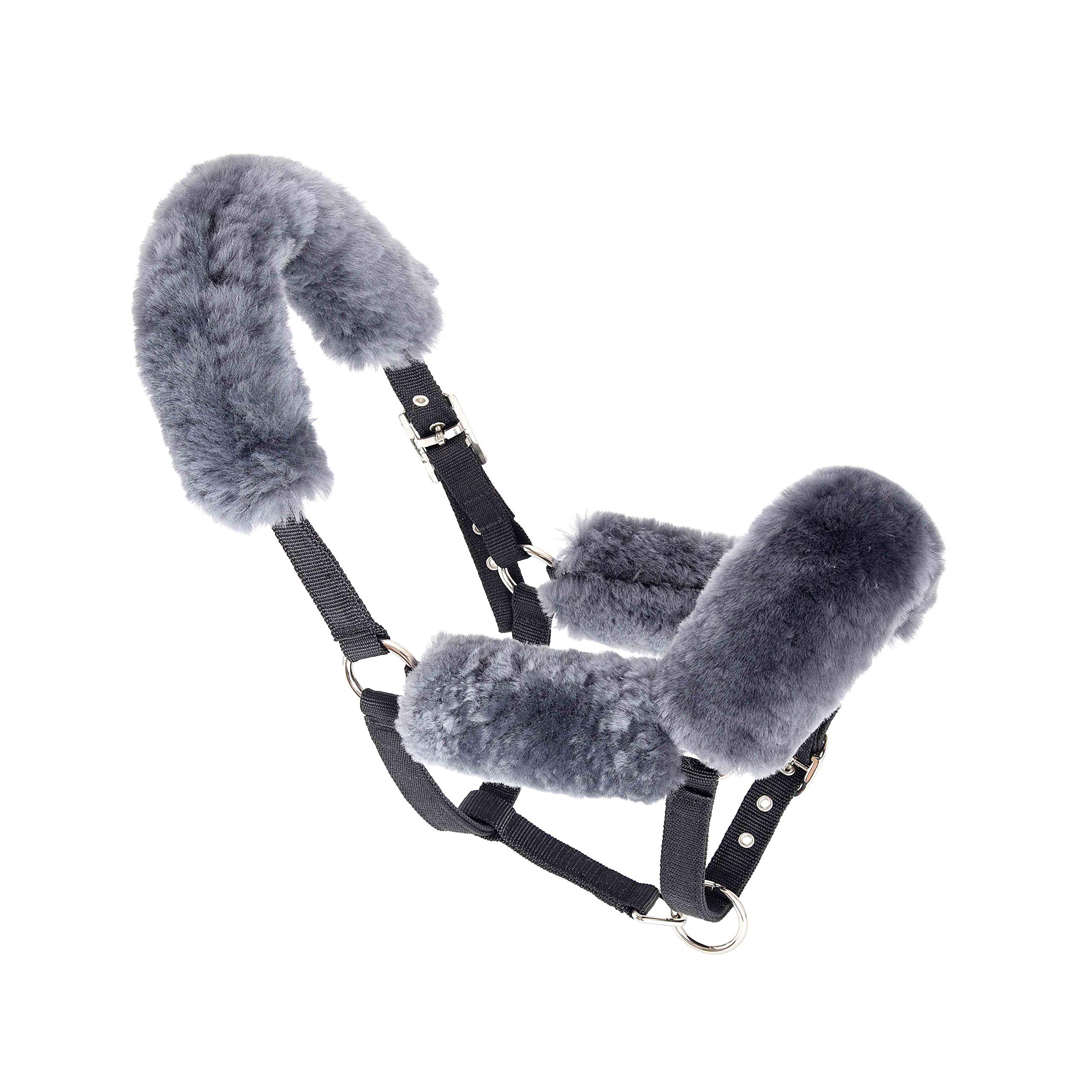 Merauno Protezione Cavezza In Pelliccia Di Agnello - Set Da 4 Per Equitazione, Lana Merino Australiana - Foto 7