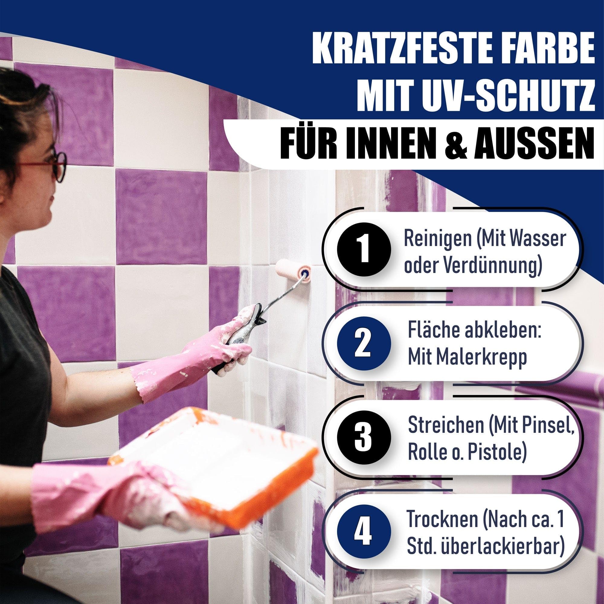 Hamburger Lack-Profi Fliesenlack GLÄNZEND Ockerbraun RAL 8001 Braun Fliesenfarbe (20 L)