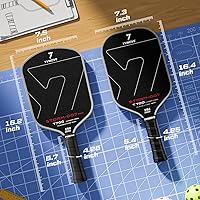 Vista 7 de Pickleball Paddle with T700 Raw Carbon Fiber Surface & 16mm STR-Core Power Polymer Core, Premium Pickle Ball Racket Designed for Ultimate Spin &