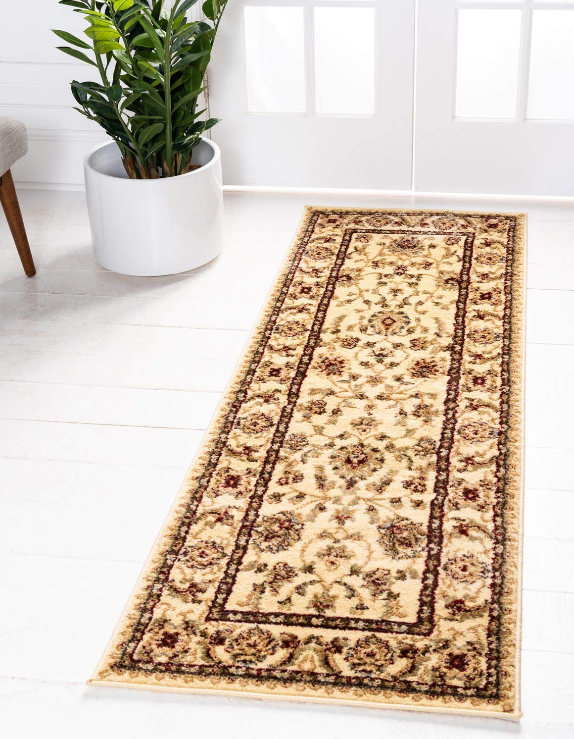 Unique Loom Voyage Collection Traditional Oriental Classic Intricate Design Area Rug (2' 2 x 6' 0 Runner, Ivory/Gold)