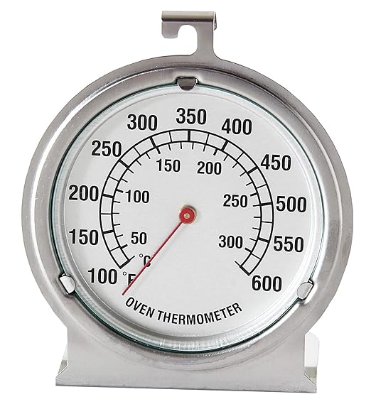 Oven Thermometer, Stainless Steel, Hang or Stand in Oven, Grill, Smoker - Measures up to 600°F