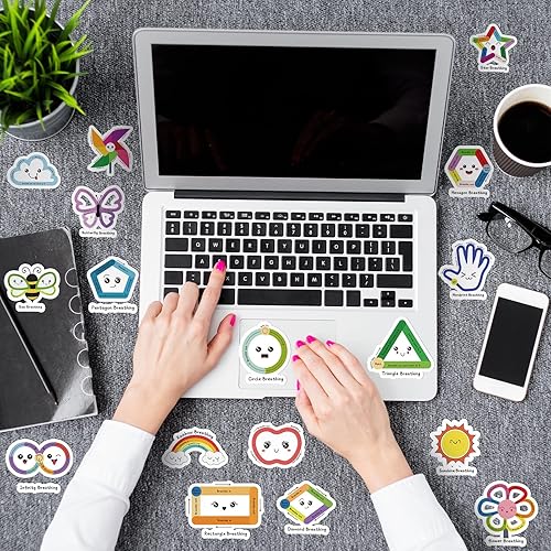 Miniatura 4 de Crtiin Paquete de 100 tiras sensoriales para ansiedad, atención plena, respiración, calma, adhesivas, textura áspera, táctiles, para alivio de la