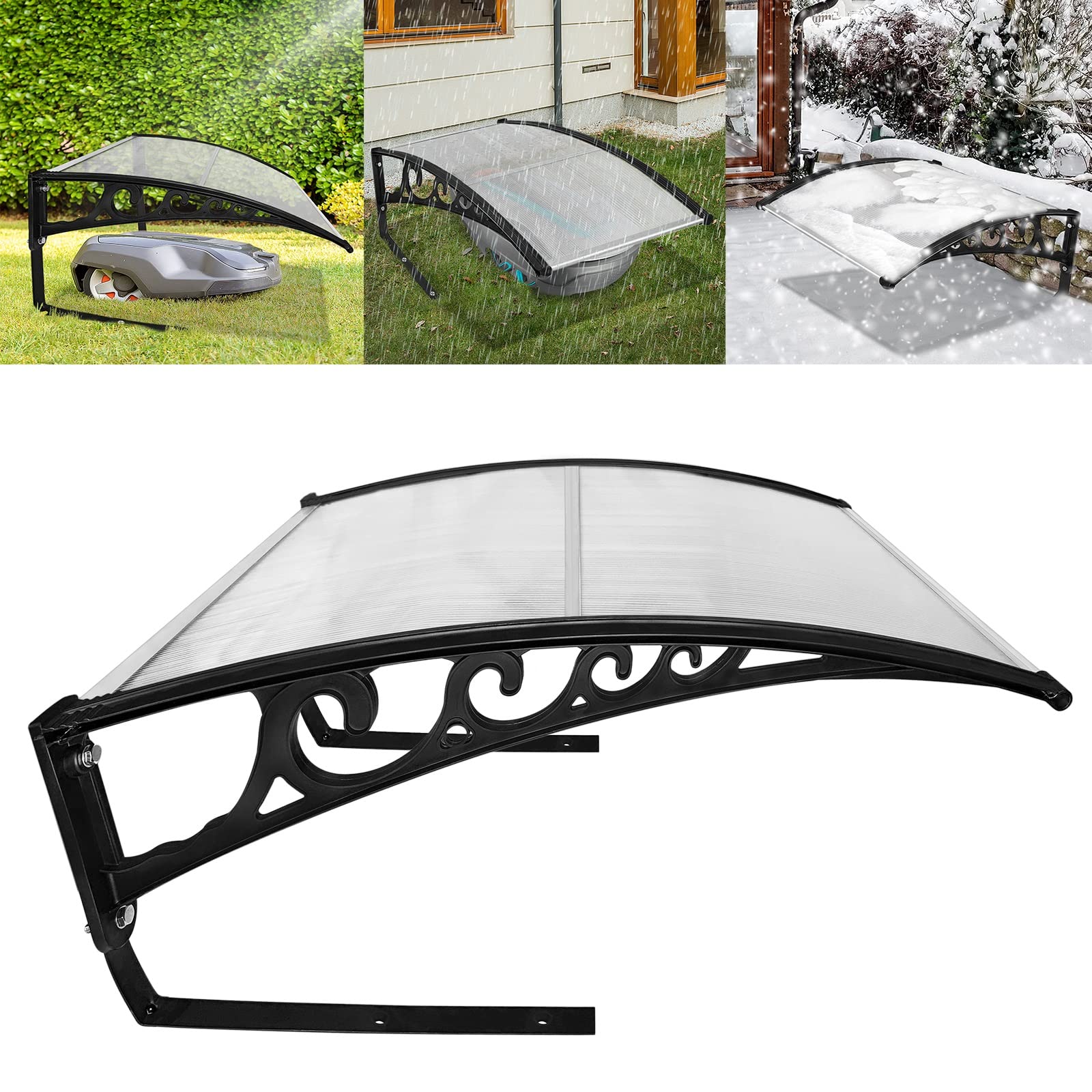 LZQ Garage pour robot tondeuse - Toit de carport en polycarbonate - Protection contre la pluie, la grêle et les rayons UV - Pour robot tondeuse et tondeuse à gazon 103 x 81 x 45 cm