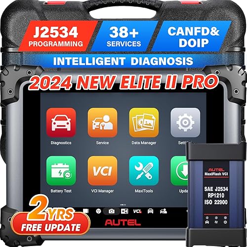 Autel MaxiSys Elite II Pro Scanner, 2025 Elite 2 Pro with 2 Years Update, J2534 Reprogramming Tool as MS Ultra Up of MS908S Pro II MK908P, Motor TruSpeed Repair, 40+ Resets, 3K+ Active Test, FCA SGW