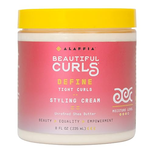 Alaffia Cuidado del cabello crema de peinado de hermosos rizos para rizos apretados productos de cabello grueso y rizado crema nutritiva de rizos de