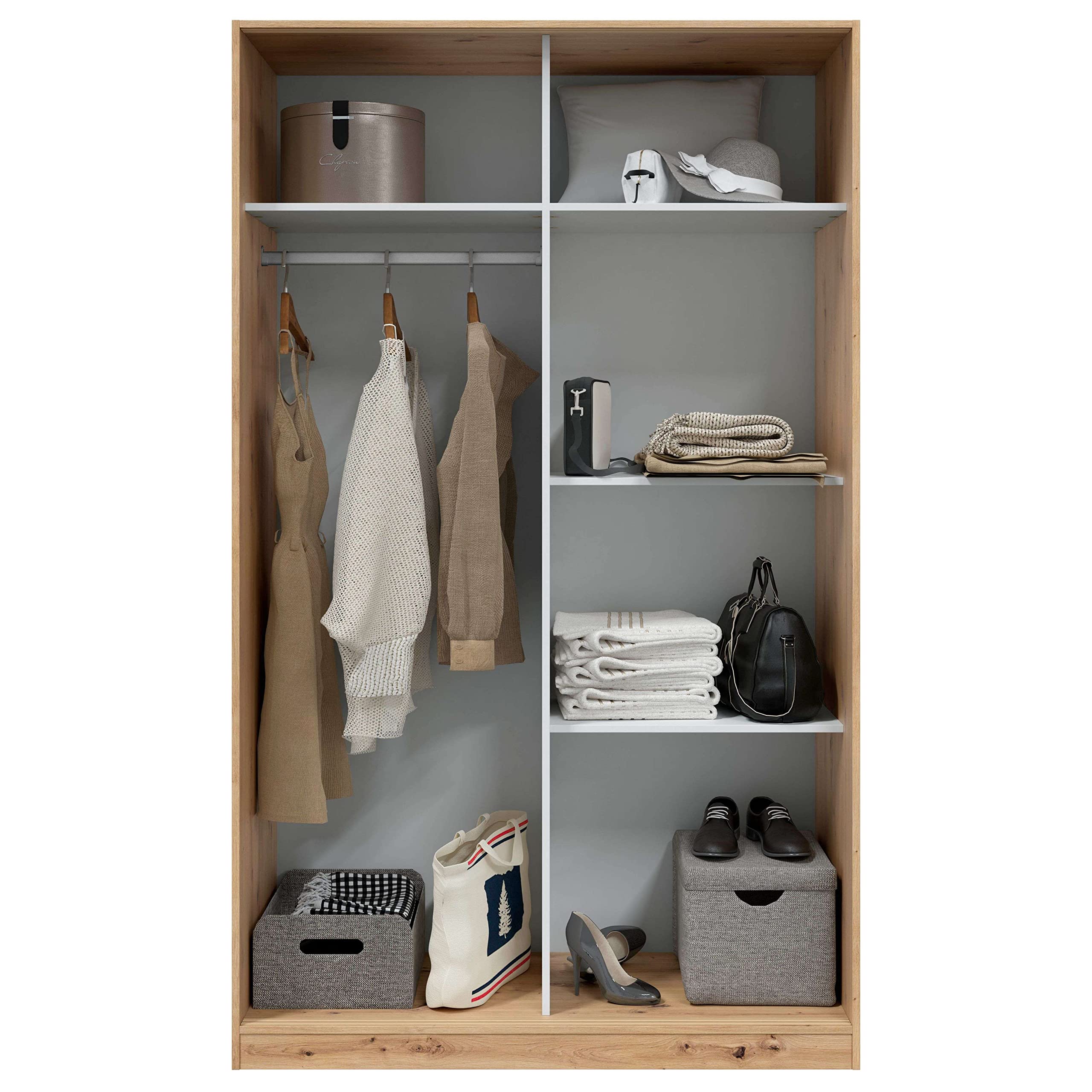 Habitdesign Modèle Enzo Armoire 2 Portes coulissantes 200 x 120 x 50 cm