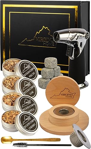 Miniatura 8 de Kit de ahumador de cóctel con antorcha y folleto de recetas, kit de ahumador de whisky y bourbon para bebidas, queso ahumado y carnes con 4 sabores