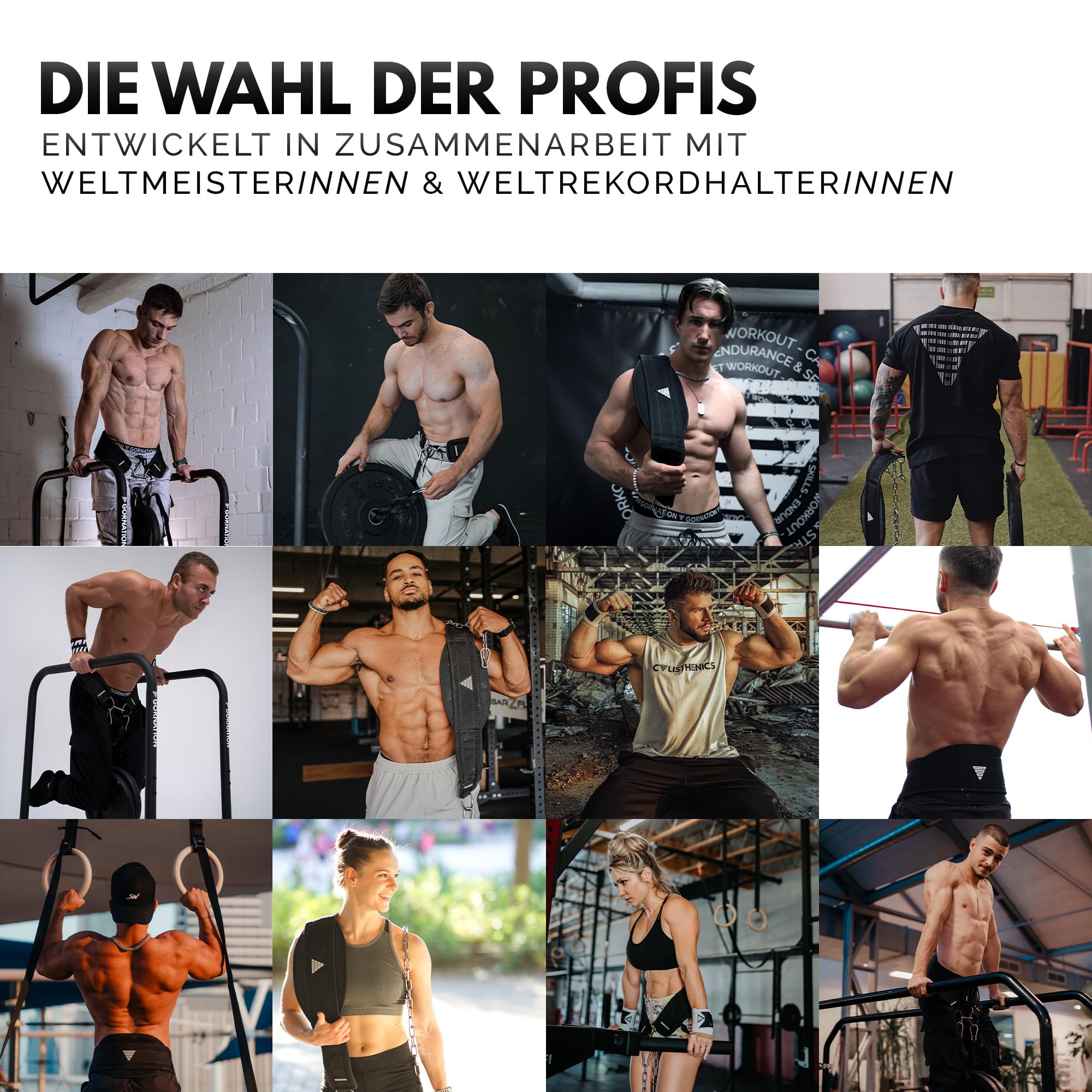 GORNATION Dip Gürtel, Dip Belt mit Kette oder Seil, für Dips & Krafttraining, Trainingsgürtel mit Chain oder Rope für Calisthenics & Bodybuilding, Gewichthebergürtel bis 1000 kg, Weight lifter Belt