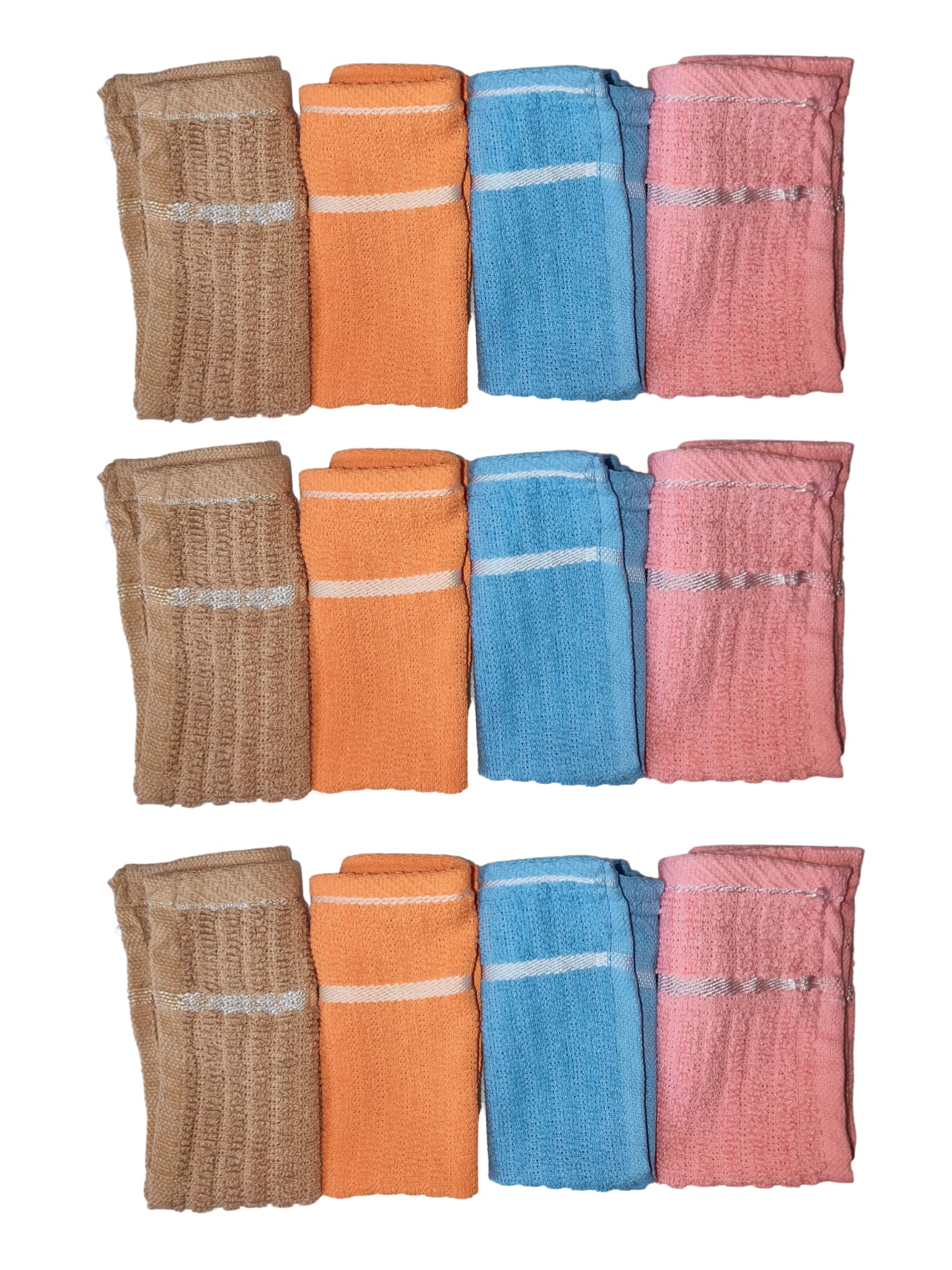 Face Towel Handkerchief Rumal 400GSM Soft and Absorben solid Face Towels for girls Women's, Kids and Newborn Babies Set of 3 Multicolor-image-40