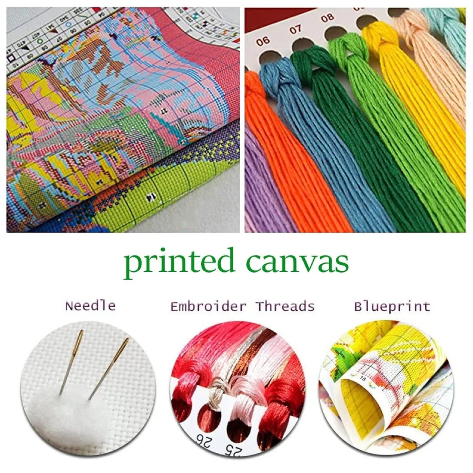 Magxvouy Beginners Cross Stitch Stamped Kits Full Range of Embroidery