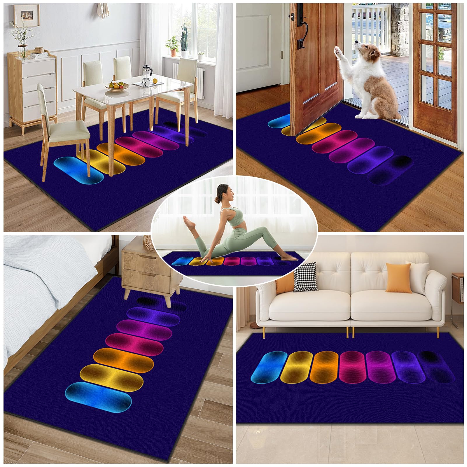 Mata na fotel gamingowy na dywan i podłogę z twardego drewna, antypoślizgowa, 90 x 120 cm, ochraniacz podłogi, dywanik na krzesło do jazdy na kółkach, mata na krzesło biurowe, mata do domu