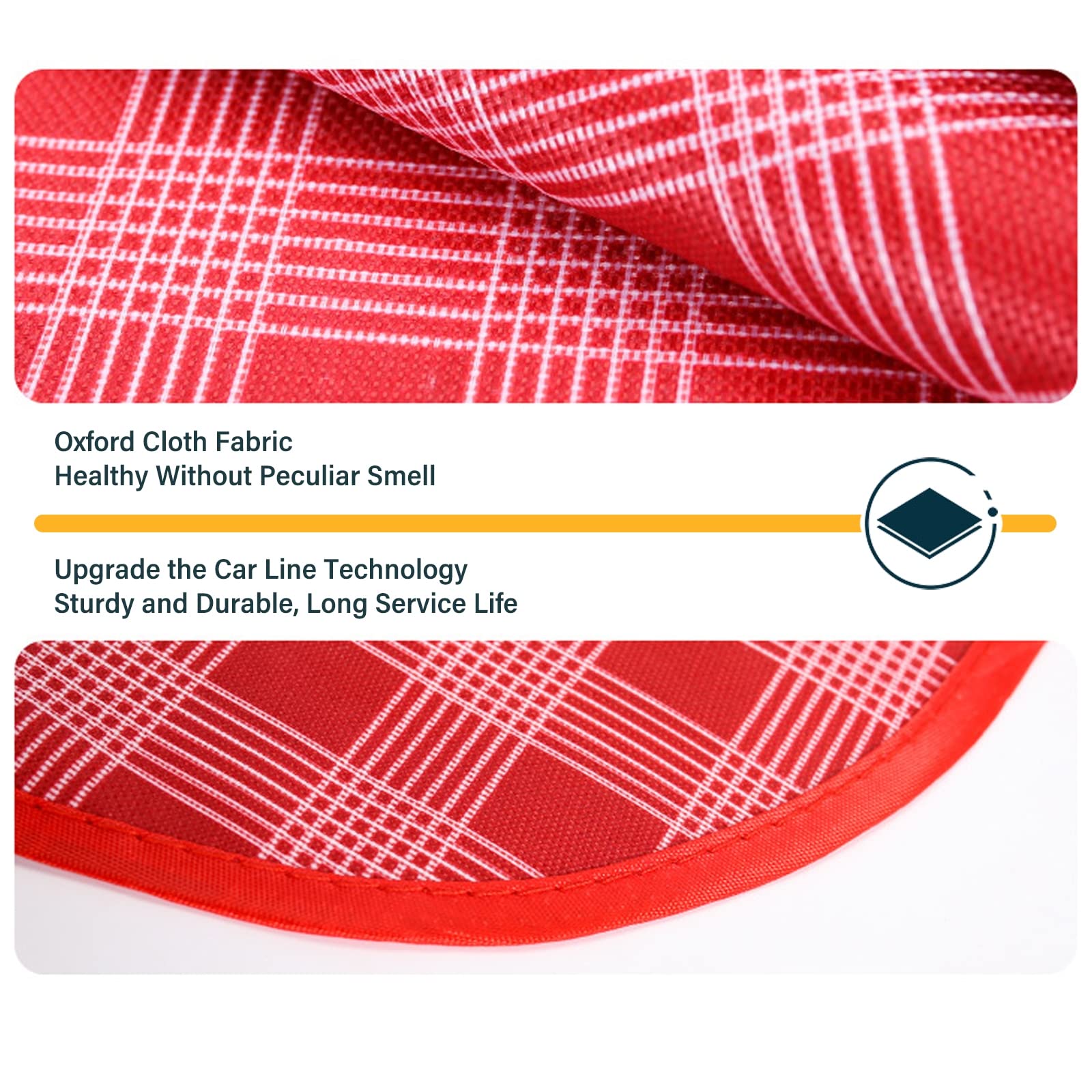Dxcaicc Manta de Picnic al Aire Libre, Impermeable y Plegable, Mantel de Picnic a Cuadros para la Playa, Camping en el césped,Rojo,200x200cm