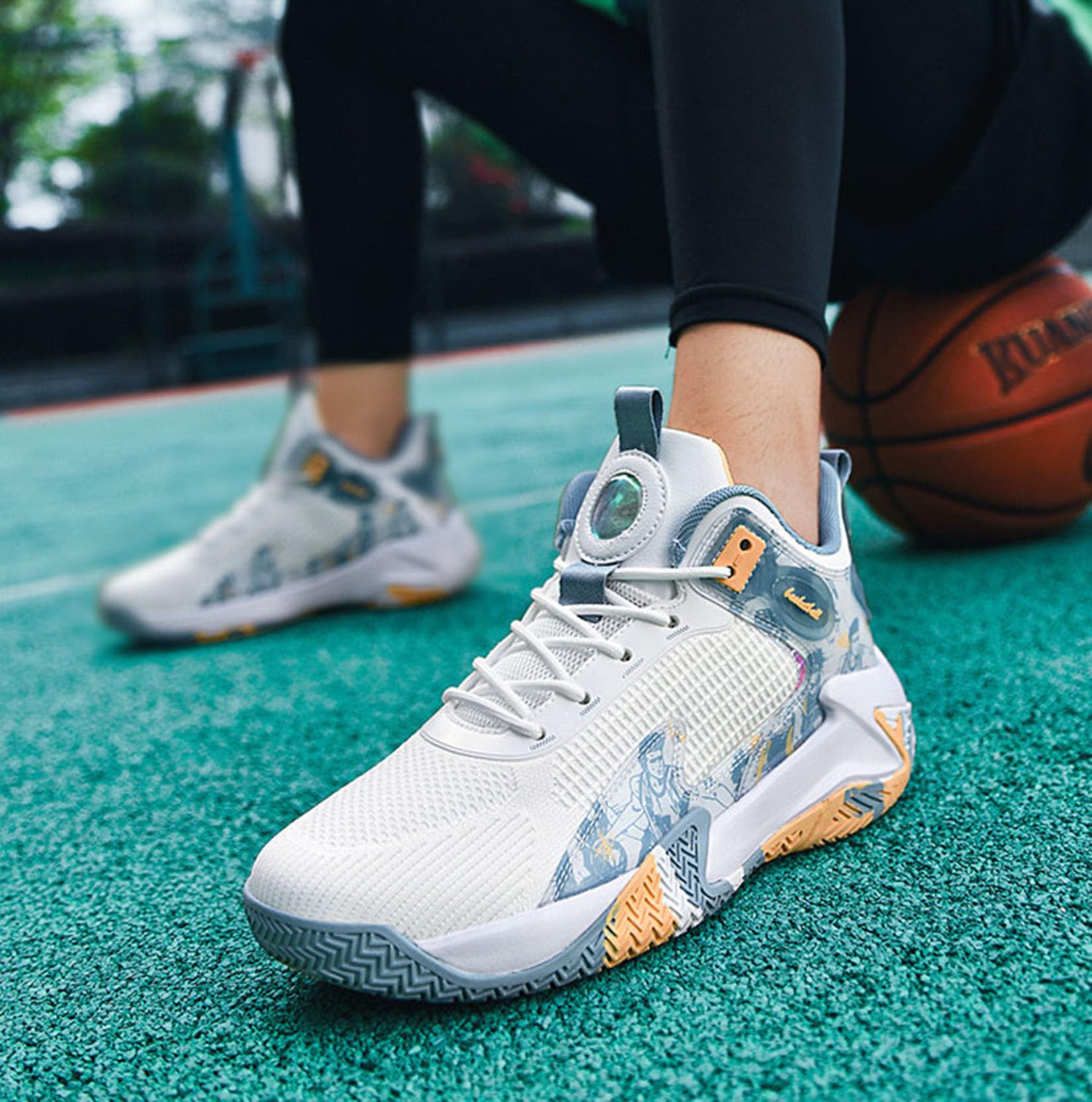 Męskie Siatkowe Buty Do Koszykówki Chłopięce Buty Sportowe Buty Treningowe Do Koszykówki Outdoor(45 EU, Q1)