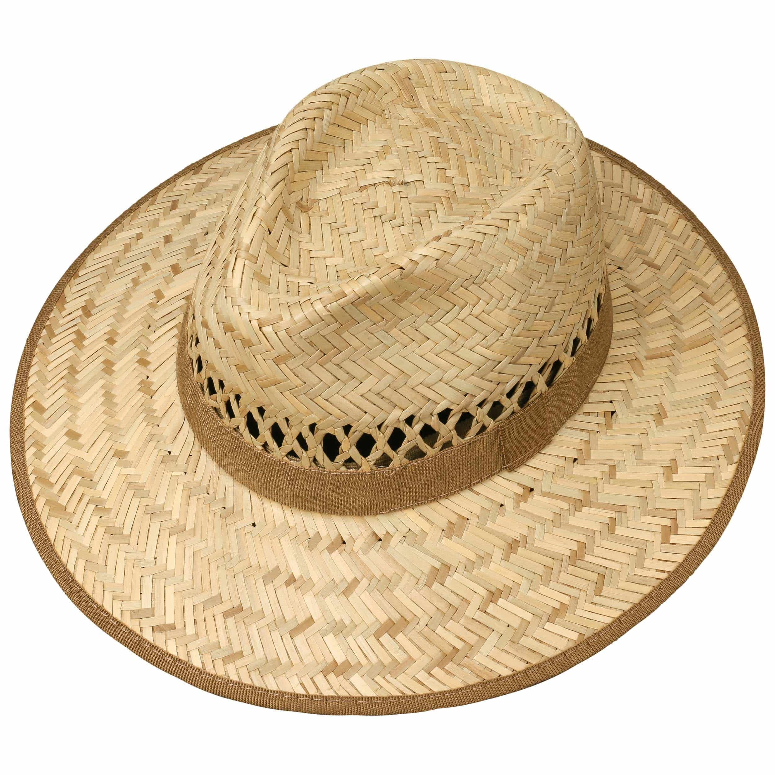 Lipodo Big Brim Traveller Strohhut Made in Italy Damen und Herren Frühling Sommer