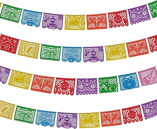 YADECOMA Paquete de 1 pancartas de fiesta mexicana, decoraciones de Cinco de Mayo de 22 pies, pancartas de papel picado para fiesta de cumpleaños YADECOMA Paquete de 1 pancartas de fiesta mexicana, decoraciones de Cinco de Mayo de 22 pies, pancartas de papel picado para fiesta de cumpleaños
