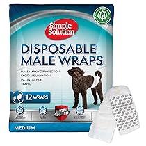 Simple Solution Pannolini a Fascia Monuso per Cani Maschio con Idicatore di Bagnato, Medium, 12 unità