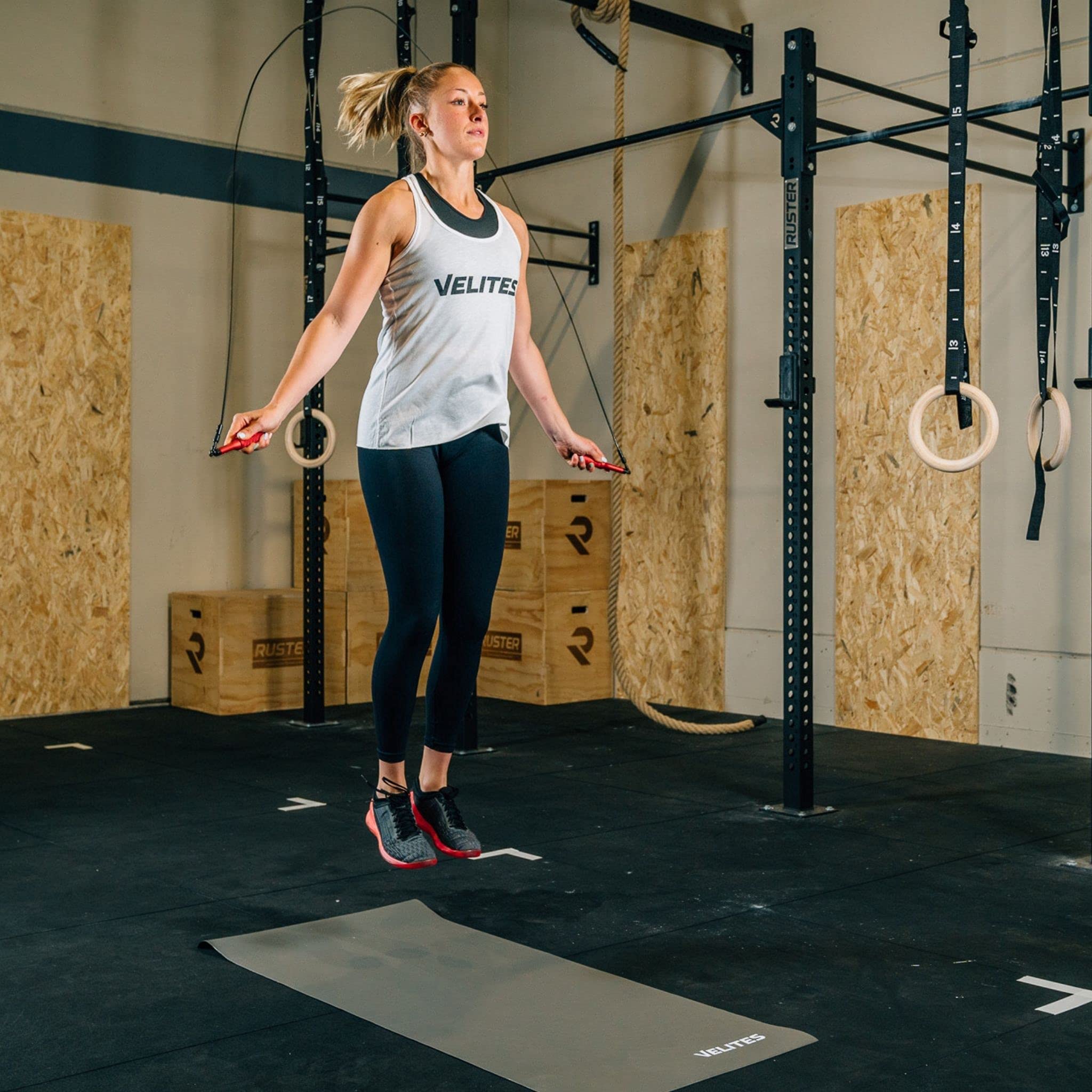 Velites Earth 2.0 gewichtetes Springseil für Crosstraining, Boxen und Fitness I Ideal zur Maximierung der Muskelanstrengung | Trainingsseil