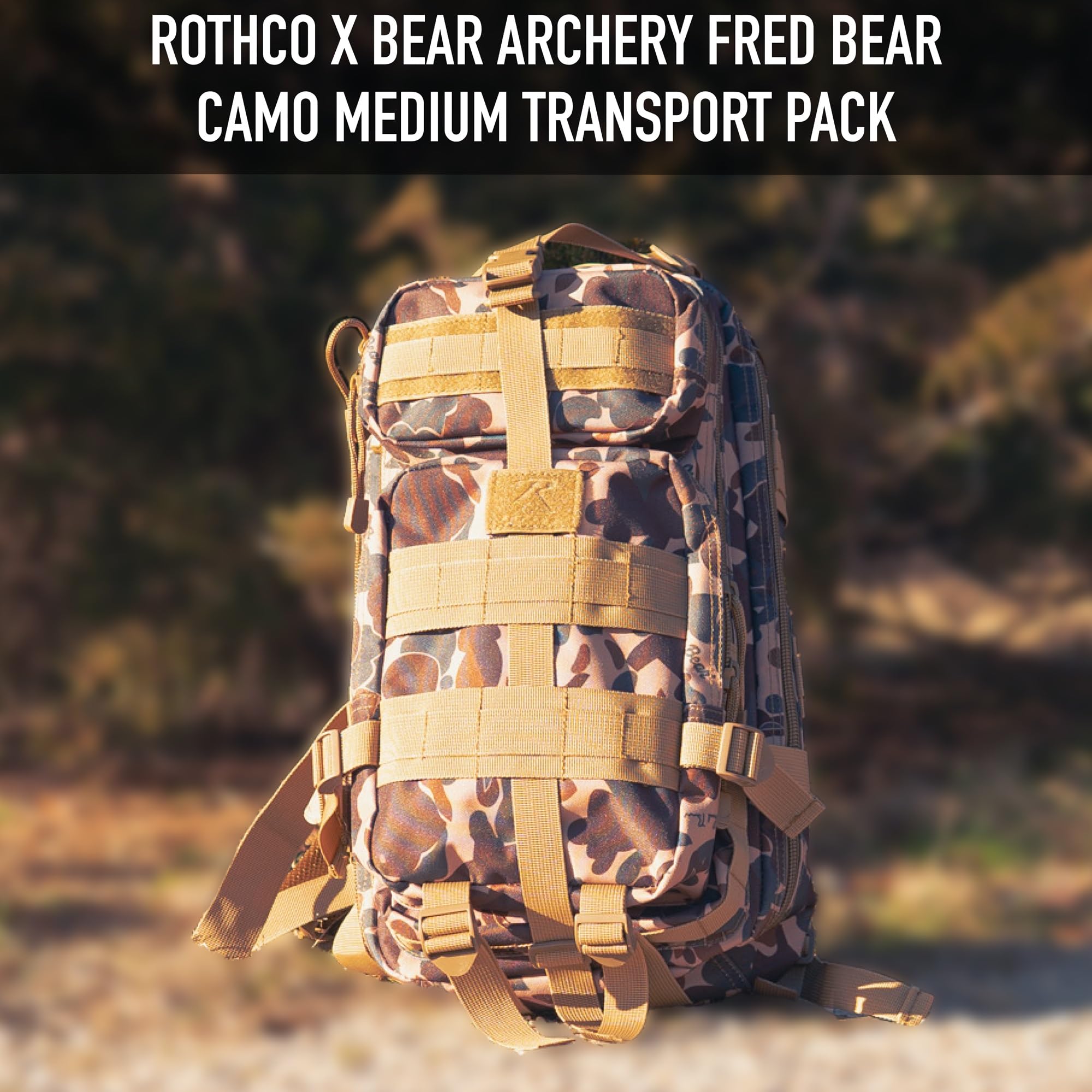 Rothco X Bear Archery Fred Bear Camo Medium Transport Pack - Jagdrucksack mit 25L Stauraum