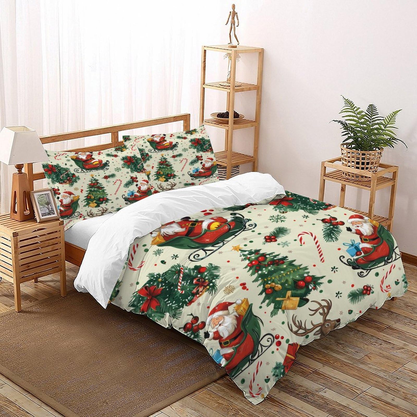 Housses de couettes de Noël microfibre 260x220 pour des nuits d'hiver douces en famille